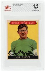 1933 GOUDEY SPORT KINGS GUM #6 JIM THORPE (HOF) ROOKIE CARD BVG 1.5 FAIR.