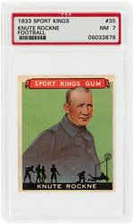 1933 GOUDEY SPORT KINGS GUM #35 KNUTE ROCKNE ROOKIE CARD PSA 7 NM.