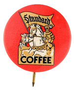 "STANDARD COFFEE" GRAPHIC RARE BUTTON FROM 1930s AND POTTER COLLECTION.