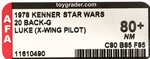 STAR WARS - LUKE SKYWALKER (X-WING PILOT) 21 BACK-G AFA 80+ NM.