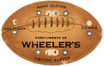 C. 1905 FIGURAL CELLULOID FOOTBALL GAME SCORER W/JEWELRY STORE AD FROM "WHEELERS".