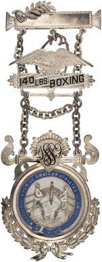 1889 STERLING AWARD "140 LBS BOXING" FROM "NATIONAL ASS'N. OF AMATUER ATHELETES OF AMERICA".