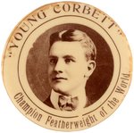 C. 1901-03 REAL PHOTO BUTTON "YOUNG CORBETT/CHAMPION FEATHERWEIGHT OF THE WORLD".