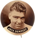 1919 JACK DEMPSEY SEPIA REAL PHOTO BUTTON.