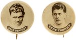 C. 1927 "JACK DEMPSEY" AND "GENE TUNNEY" LIKELY SECOND FIGHT REAL PHOTO BUTTONS MATCHED PAIR.