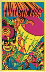 MARVEL SUPERHEROES THIRD EYE BLACK LIGHT #4011 FLOATING CITY (FANTASTIC FOUR) POSTER.