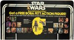 STAR WARS 20 BACK DISPLAY WITH BOBA FETT FIGURE OFFER HEADER CARD & TRAY INSERT.