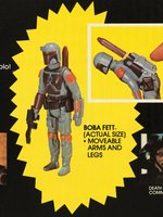 STAR WARS 20 BACK DISPLAY WITH BOBA FETT FIGURE OFFER HEADER CARD & TRAY INSERT.