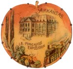 ARKANSAS 1904 ST. LOUIS EXPOSITION RARE INNOVATIVE  FIGURAL BUTTON.