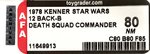 STAR WARS - DEATH SQUAD COMMANDER 12 BACK-B AFA 80 NM.