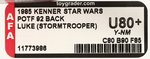 STAR WARS: THE POWER OF THE FORCE - LUKE SKYWALKER (STORMTROOPER DISGUISE) 92 BACK AFA UNCIRCULATED U80+ Y-NM.