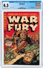 WAR FURY #1 SEPTEMBER 1952 CGC 4.5 VG+.