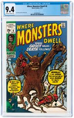 WHERE MONSTERS DWELL #6 NOVEMBER 1970 CGC 9.4 NM.