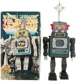 BATTERY OPERATED TELEVISION SPACEMAN BOXED ROBOT.