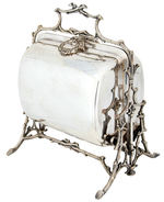 ELABORATE SILVER PLATED BISCUIT WARMER.