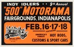 500 MOTORAMA 1966 AND 1968 CAR SHOW POSTERS PAIR FEATURING SURF WOODY & BOOTHILL EXPRESS.