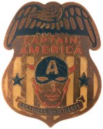 CAPTAIN AMERICA SENTINELS OF LIBERTY COPPER LUSTER VARIETY COMIC BOOK CLUB BADGE.