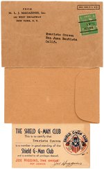 SHIELD G-MAN GOLDEN AGE COMIC BOOK CLUB KIT W/CARD & BUTTON.