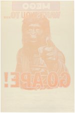 "MEGO WANTS YOU TO... GO APE" PLANET OF THE APES MOVIES PROMOTIONAL POSTER.