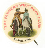 "'THE FARMER'S WIFE' PONY CLUB" BUTTON.