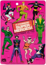 MEGO "WORLD'S GREATEST SUPER-HEROES" BATMAN FRENCH ISSUE FIGURE ON PIN PIN TOYS CARD.