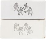 MARVEL X-MEN TOY BIZ CATALOG SEALED BOXED SET PAIR W/FOUR FIGURES EACH INCLUDING DEADPOOL.