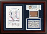 DEREK JETER BREAKS LOU GEHRIG'S HIT RECORD FRAMED PRESENTAION DISPLAY WITH YANKEE STADIUM DIRT.