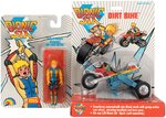 BIONIC SIX ACTION MEG FIGURE AND DIRT BIKE VEHICLE CARDED PAIR.