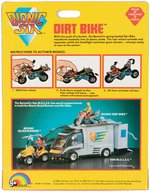 BIONIC SIX ACTION MEG FIGURE AND DIRT BIKE VEHICLE CARDED PAIR.