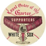 1950s CHICAGO WHITE SOX "PARIS" GARTERS ADVERTISING LARGE BUTTON.