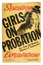 RONALD REAGAN FEATURED IN "GIRLS ON PROBATION" MOVIE PRESSBOOK 1938.