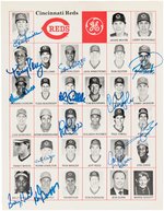 1990 WORLD SERIES CHAMPIONS CINCINNATI REDS MULTI-SIGNED PROMOTIONAL SHEET.