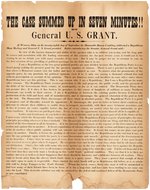 "THE CASE SUMMED UP IN SEVEN MINUTES!! BY GENERAL U.S. GRANT" 1868 BROADSIDE.