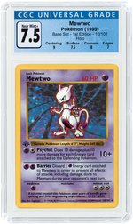 1999 POKÉMON BASE SET MEWTWO 10/102 HOLO 1ST EDITION CGC 7.5 NM+.