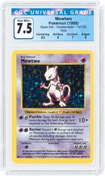 1999 POKÉMON BASE SET MEWTWO 10/102 HOLO SHADOWLESS CGC 7.5 NM+.