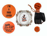 "BALTIMORE ORIOLES" PENNANT/BUTTONS/ASHTRAY.