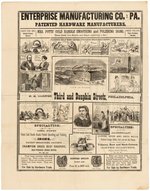 PRESIDENT & MRS. HAYES: MRS. POTTS' COLD HANDLE IRON ADVERTISING BROADSIDE.