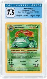 1999 POKÉMON BASE SET VENUSAUR 15/102 HOLO SHADOWLESS CGC 7.5 NM+.