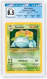 1999 POKÉMON BASE SET VENUSAUR 15/102 HOLO UNLIMITED CGC 8.5 NM/MINT+.