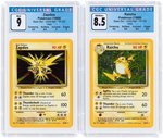 1999 POKÉMON BASE SET HOLO LOT OF TWO GRADED (LIGHTNING TYPES).