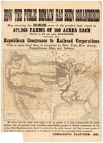 "HOW THE PUBLIC DOMAIN HAS BEEN SQUANDERED" ANTI-REPUBLICAN 1884 BROADSIDE.