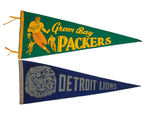 GREEN BAY PACKERS/DETROIT LIONS FOOTBALL PENNANTS.