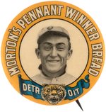 1910 MORTON'S PENNANT WINNER BREAD DETROIT TIGERS TY COBB (HOF) BUTTON.