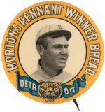 1910 MORTON'S PENNANT WINNER BREAD DETROIT TIGERS SAM CRAWFORD (HOF) BUTTON.
