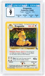 1999 POKÉMON FOSSIL SET DRAGONITE 4/62 HOLO UNLIMITED CGC 9 MINT.