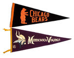 CHICAGO BEARS/MINNESOTA VIKINGS FOOTBALL PENNANTS.