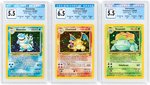 2000 POKÉMON BASE SET 2 HOLO LOT OF THREE GRADED (FINAL STARTER EVOLUTIONS).