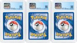 2000 POKÉMON BASE SET 2 HOLO LOT OF THREE GRADED (FINAL STARTER EVOLUTIONS).