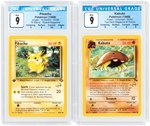 1999 POKÉMON "W" STAMP PROMO CARDS LOT OF TWO GRADED.