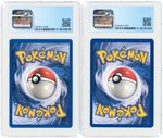 1999 POKÉMON "W" STAMP PROMO CARDS LOT OF TWO GRADED.